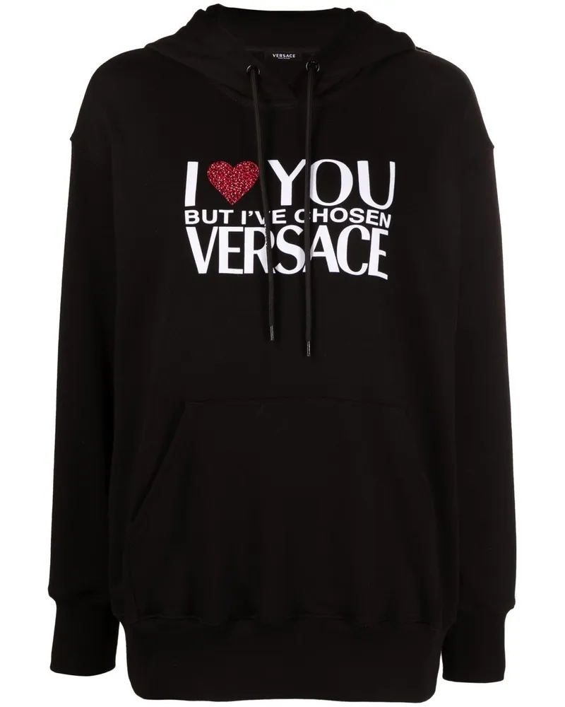 Versace Hoodie mit Kristallen - Schwarz Schwarz