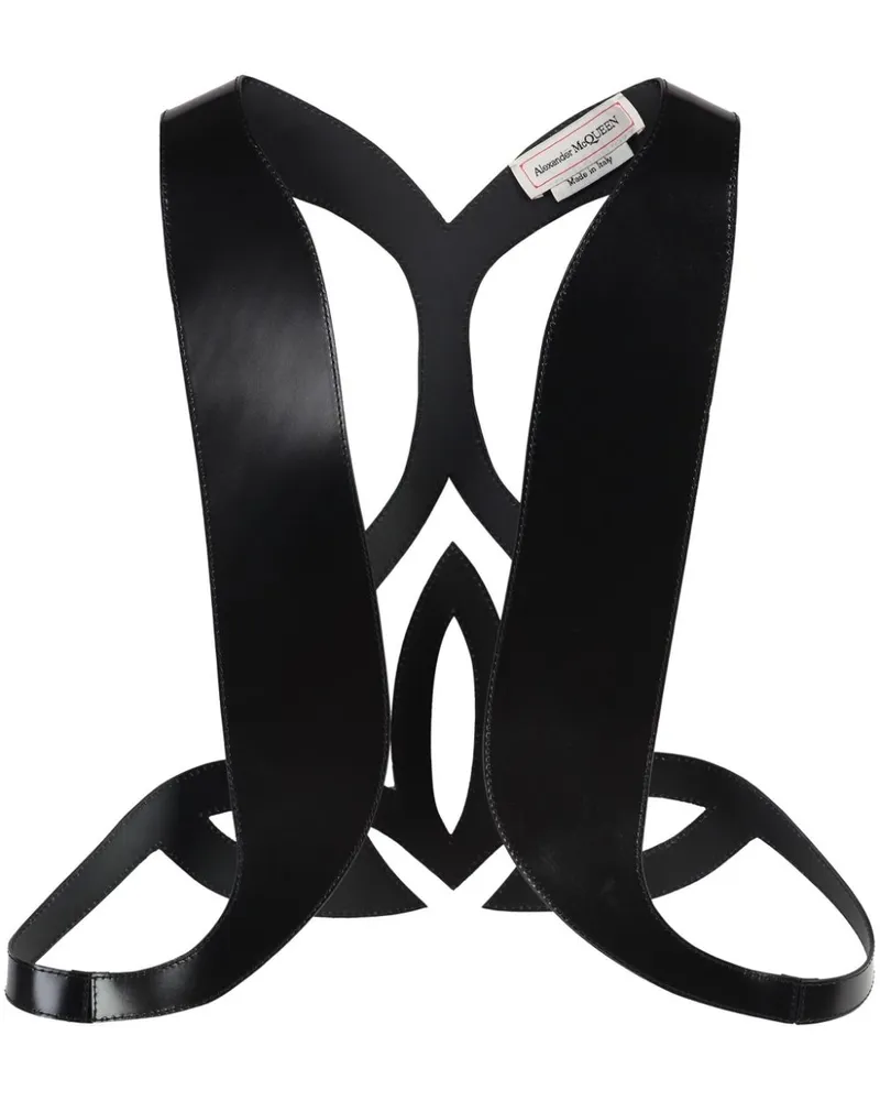 Alexander McQueen Weste aus Leder - Schwarz Schwarz