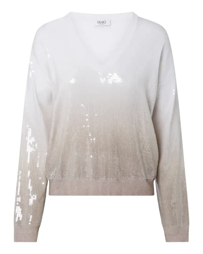 Liu Jo dégradé sweater with sequins - Weiß Weiß