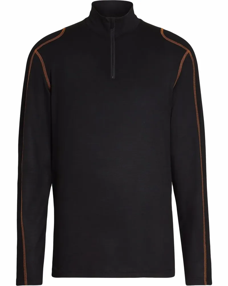Ermenegildo Zegna T-Shirt mit Kontrastnähten - Schwarz Schwarz