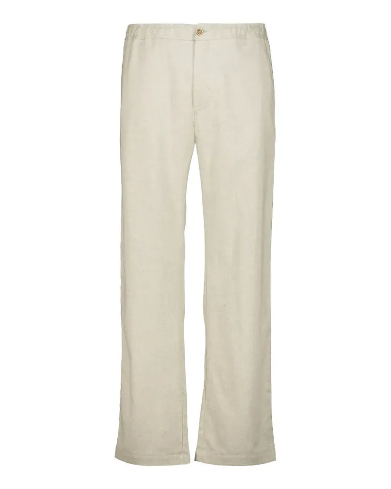 120% Lino elasticated-waist cotton trousers - Weiß Weiß