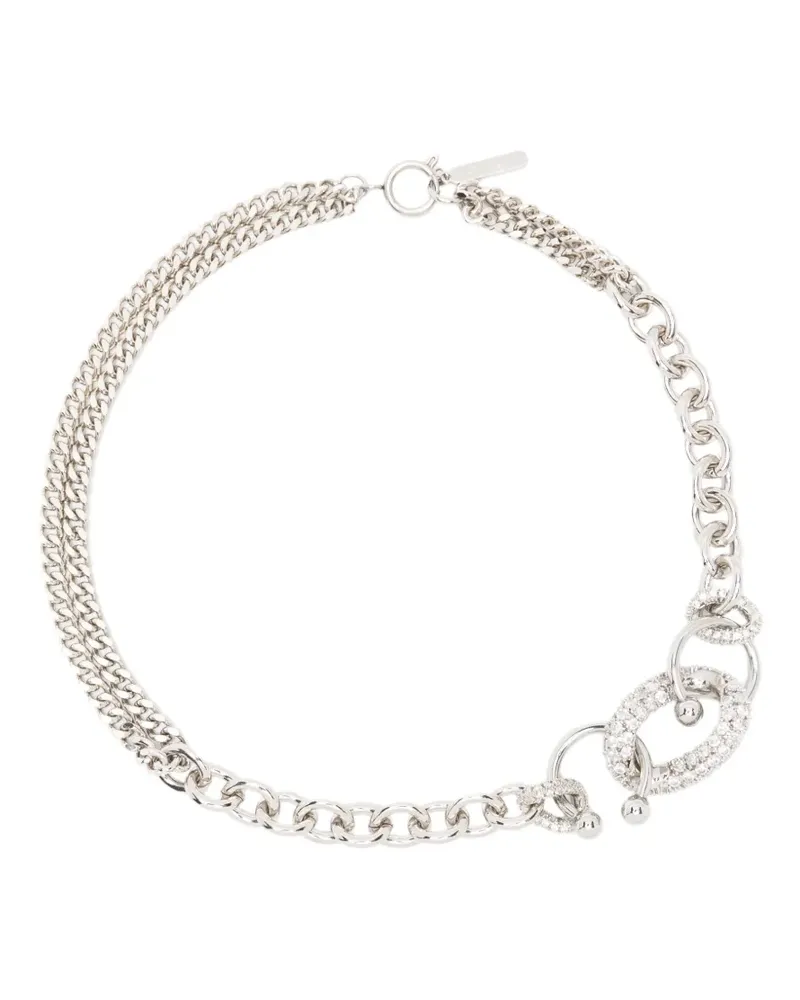Justine Clenquet Phoebe Halskette mit Kristallen - Silber Silber