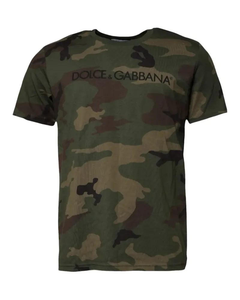 Dolce & Gabbana T-Shirt mit Camouflage-Print - Grün Grün