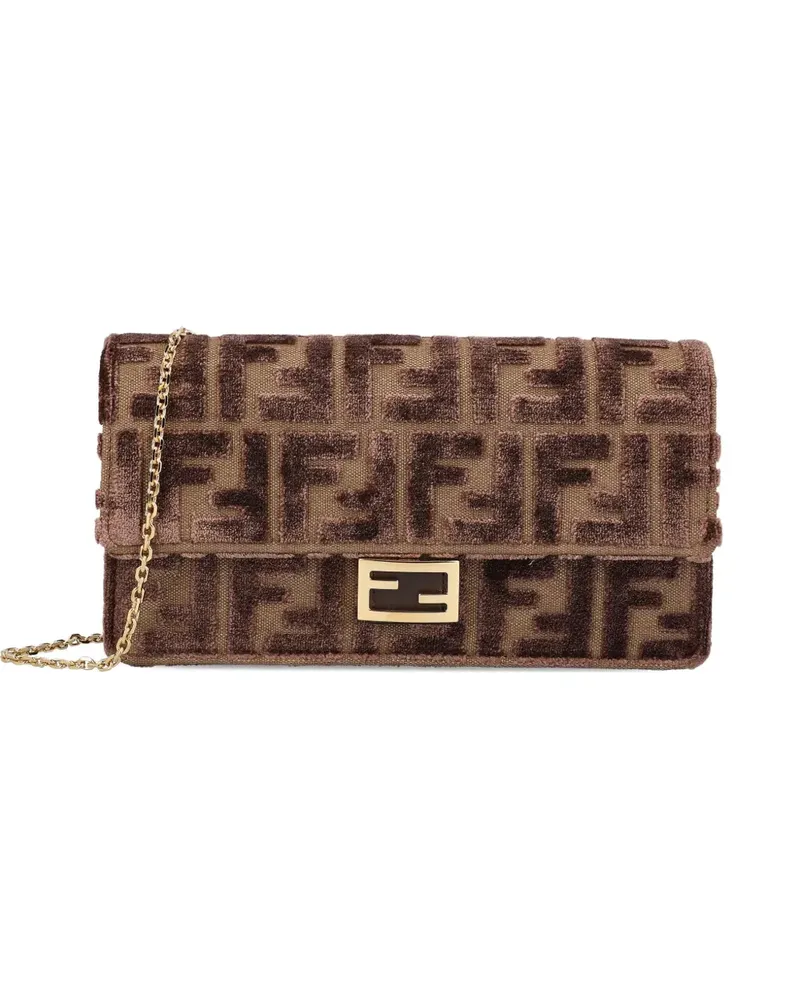 Fendi Schultertasche mit Jacquardmuster - Braun Braun