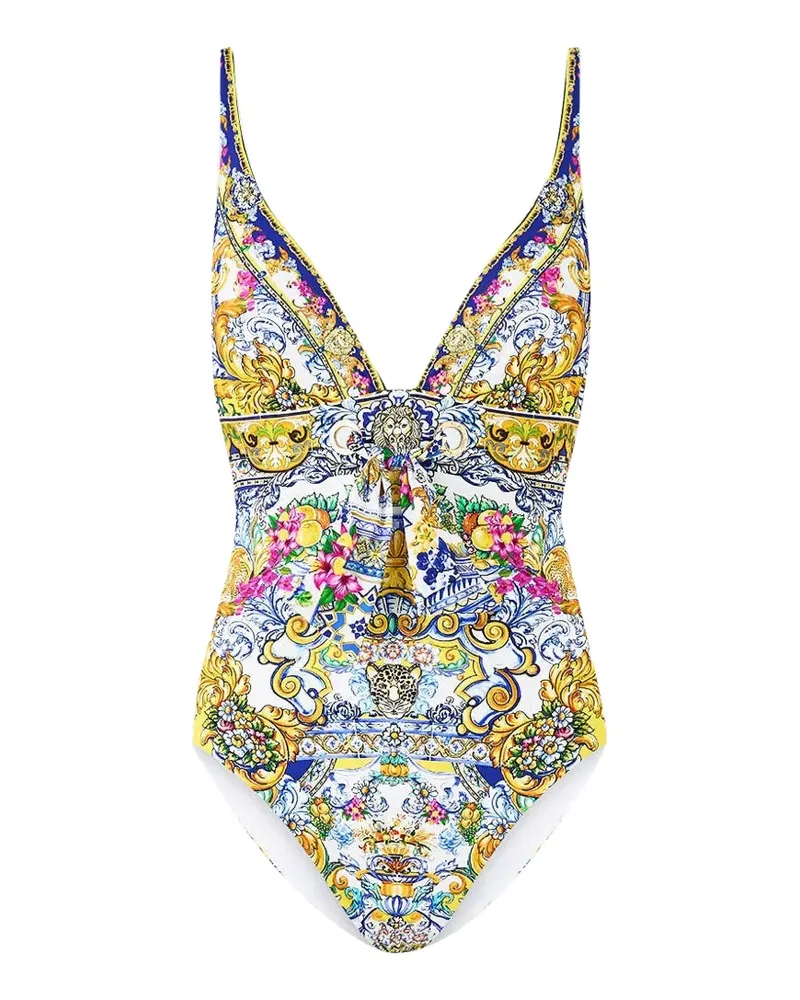 Camilla Badeanzug mit Ösen - Weiß Weiß