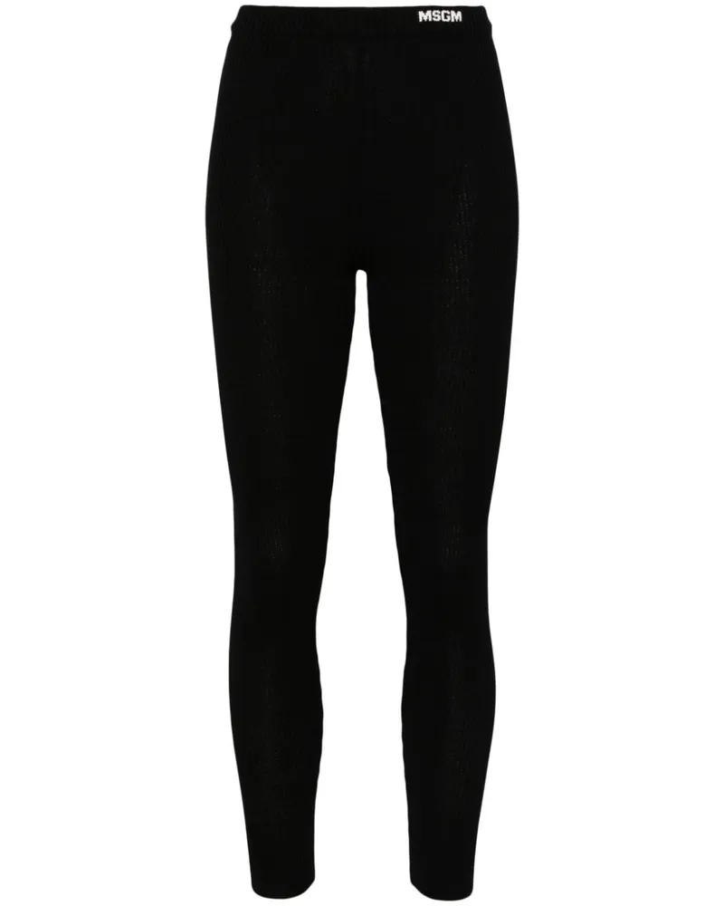 MSGM Leggings mit Logo-Bund - Schwarz Schwarz