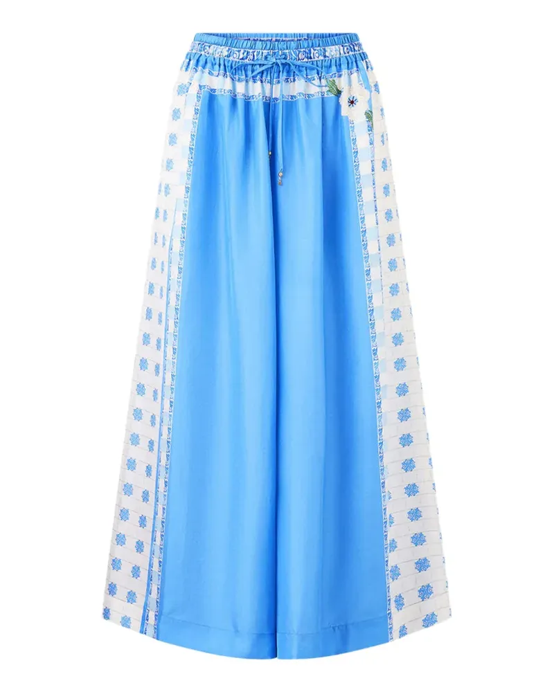 Camilla wide-leg printed trousers - Blau Blau