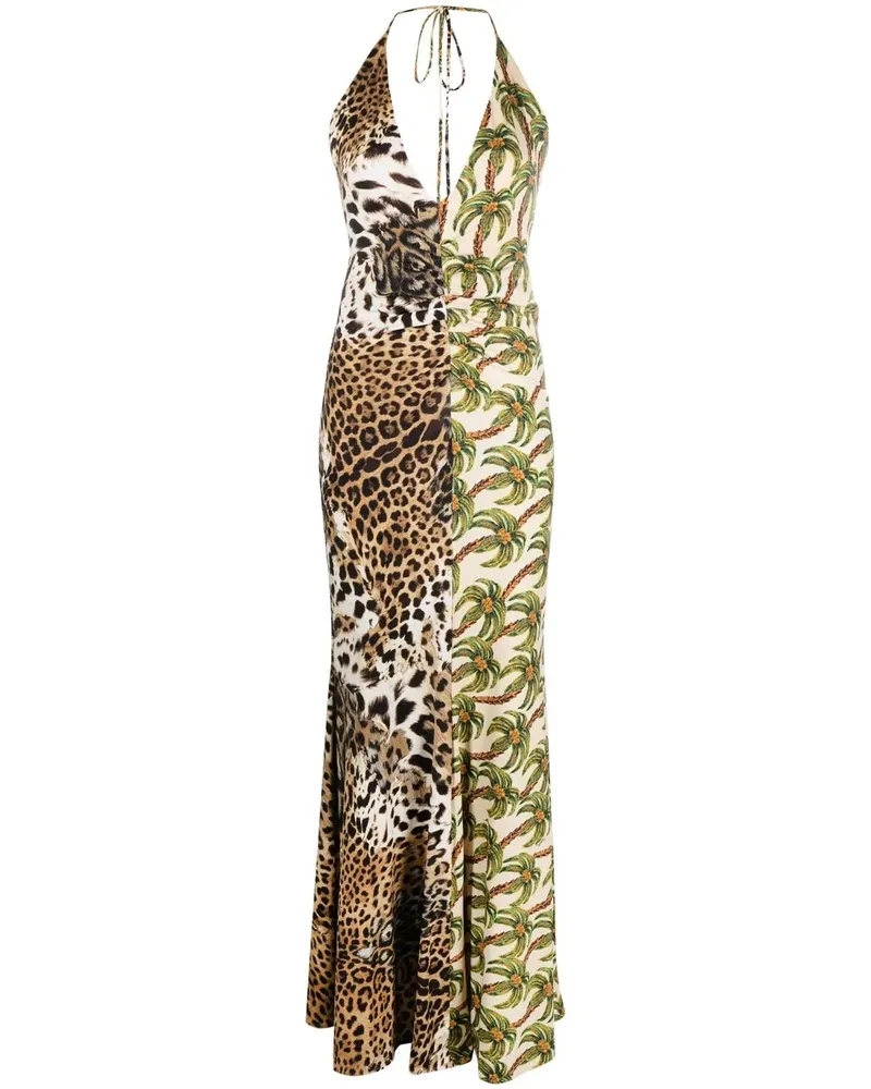Roberto Cavalli Kleid mit Tiger-Print - Nude Nude