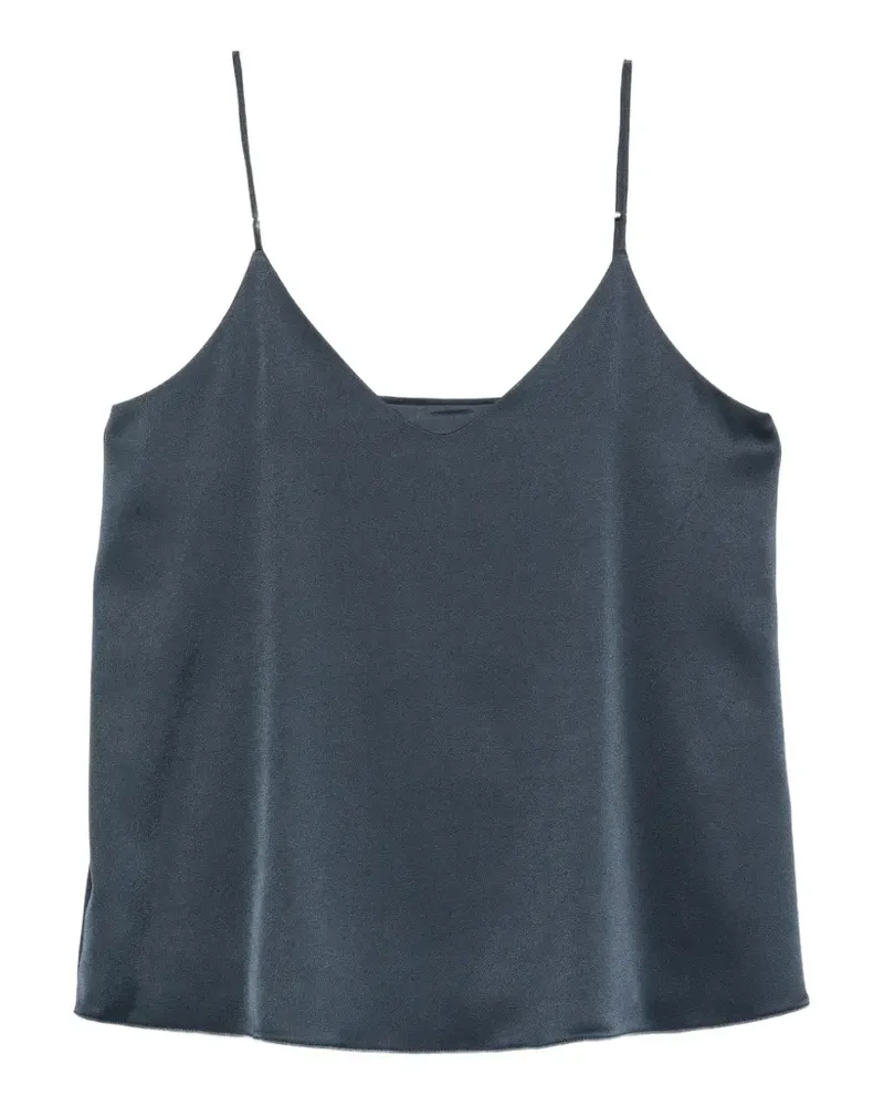 MARELLA satin-finish V-neck top - Blau Blau