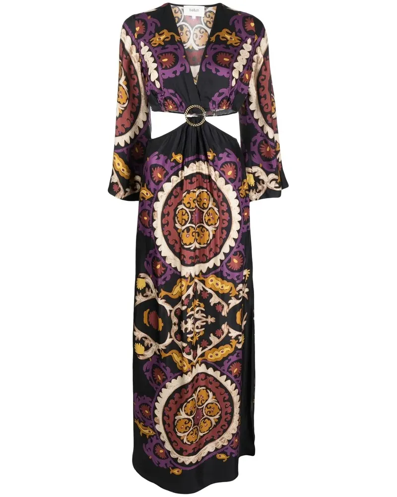 ba&sh Kleid mit Blumen-Print - Schwarz Schwarz