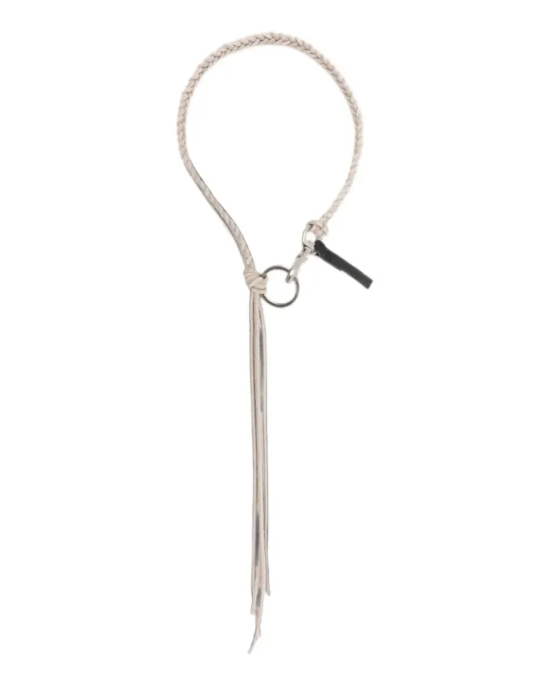 Our Legacy braided leather necklace - Grau Grau