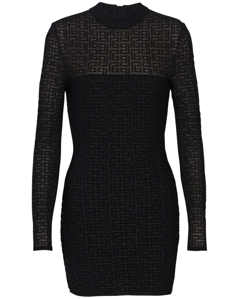 Balmain Gestricktes PB Labyrinth Minikleid - Schwarz Schwarz