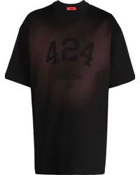 FourTwoFour on Fairfax Ausgeblichenes T-Shirt Schwarz