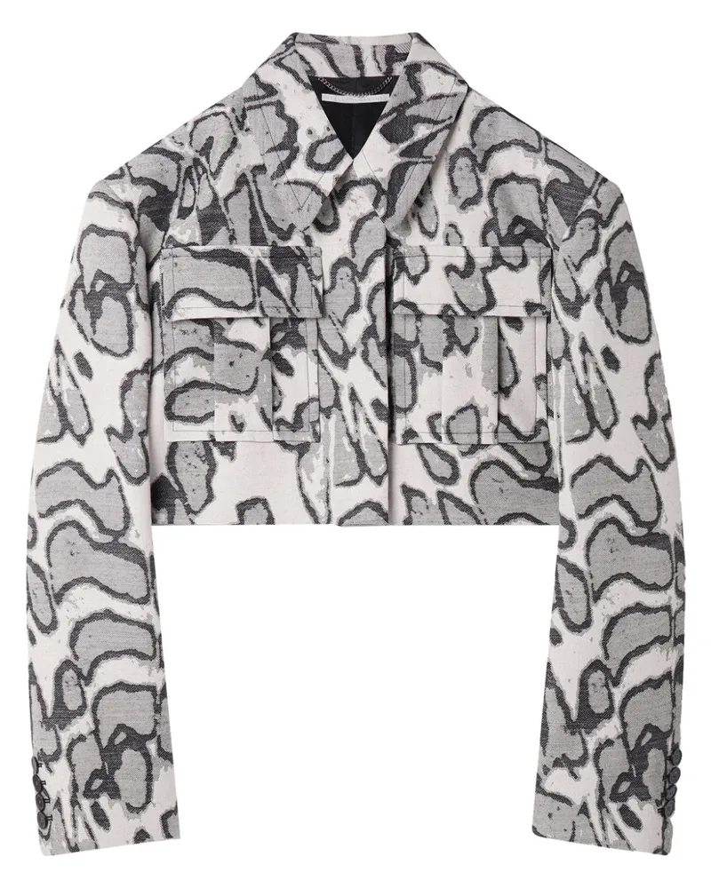 Stella McCartney Cropped-Jacke mit Moth-Jacquardmuster - Nude Nude