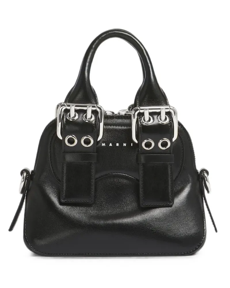 Marni Mini Gürteltasche aus schwarzem Leder Schwarz