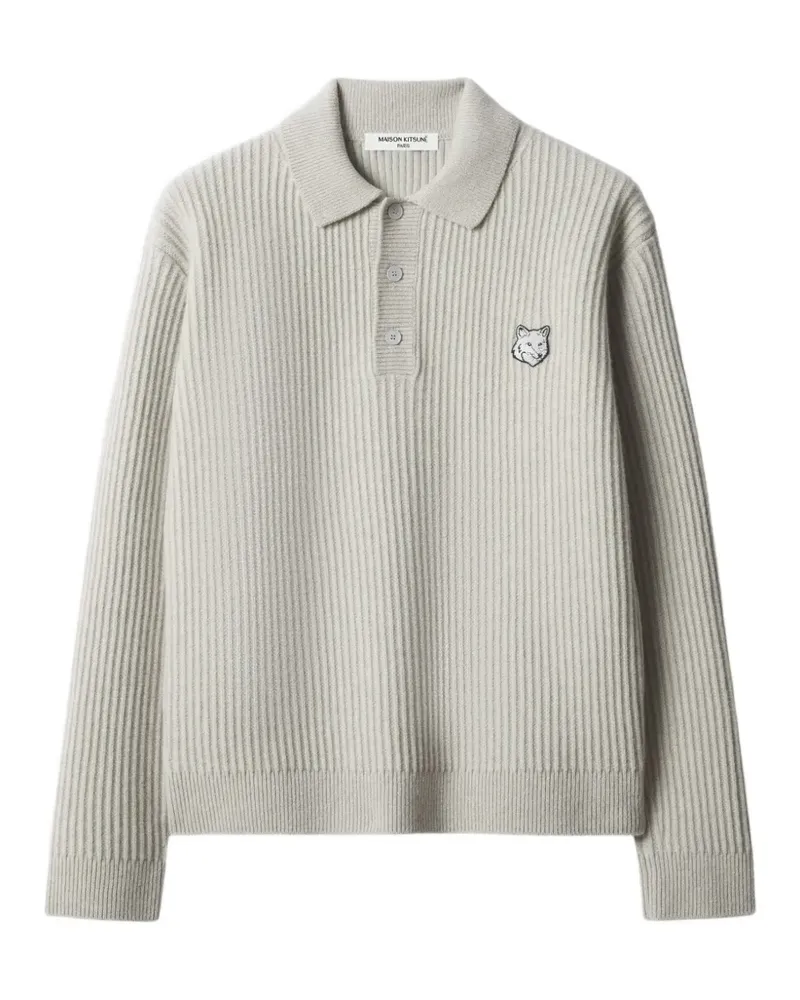 Kitsuné Poloshirt mit Fuchs-Patch - Nude Nude