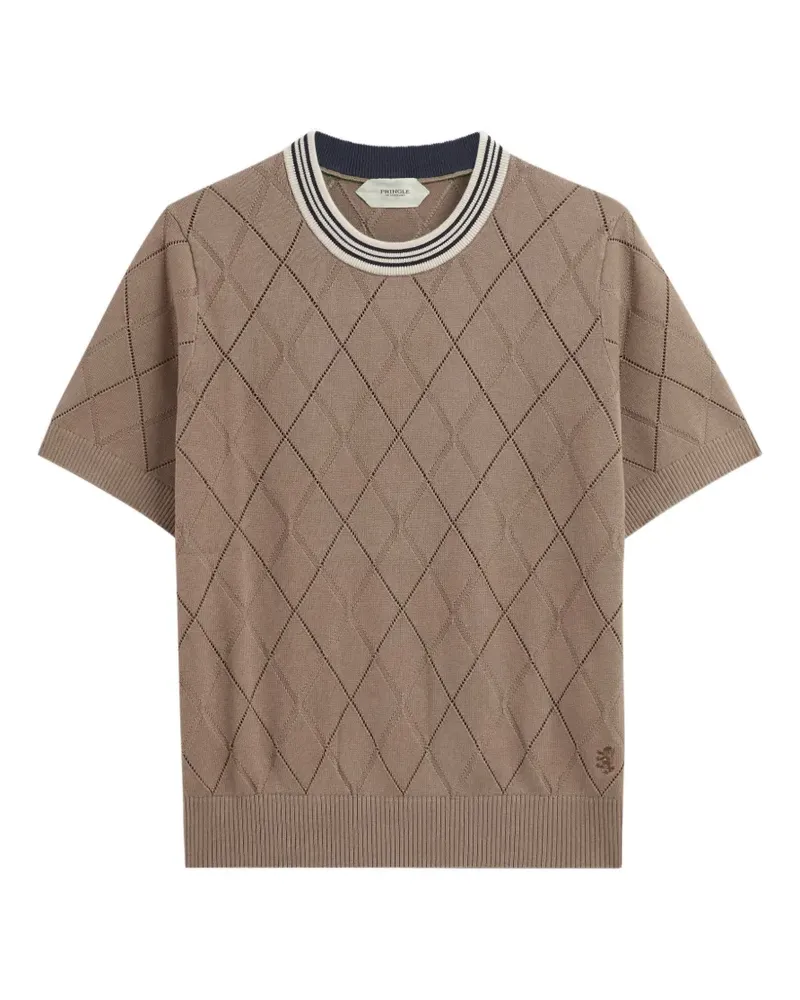 Pringle of Scotland Argyle-textured T-shirt - Braun Braun