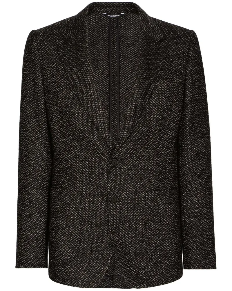 Dolce & Gabbana Einreihiges Boucle-Sakko - Schwarz Schwarz