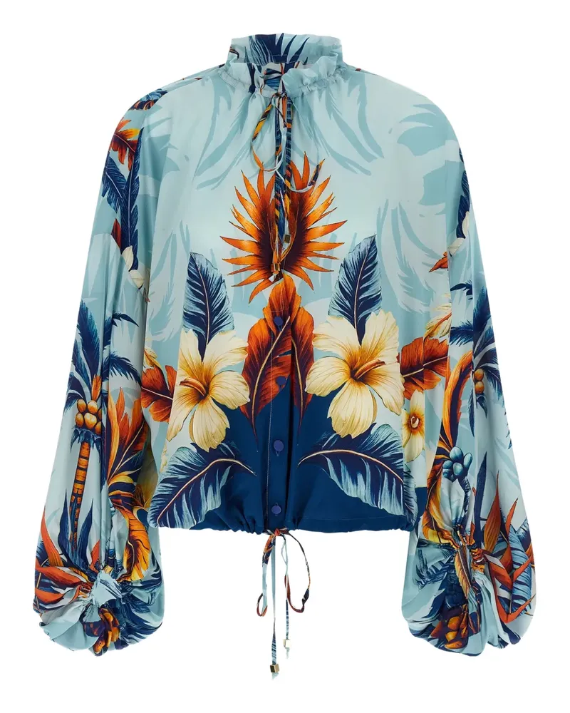 For Restless Sleepers Archilo ruffled floral-print blouse - Blau Blau