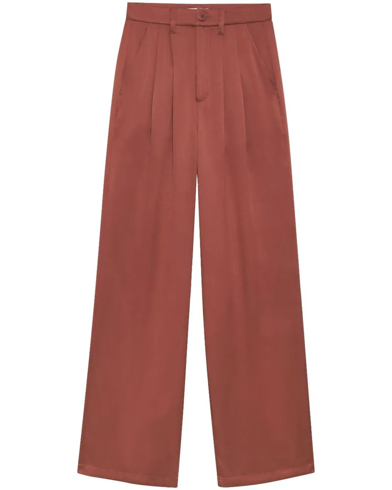 Anine Bing Weite Carrie Hose aus Seide - Rot Rot