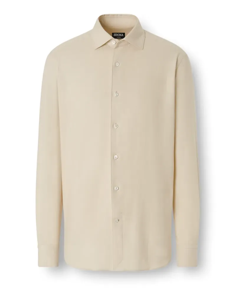 Ermenegildo Zegna Cashco Hemd in Cremeweiß - Nude Nude