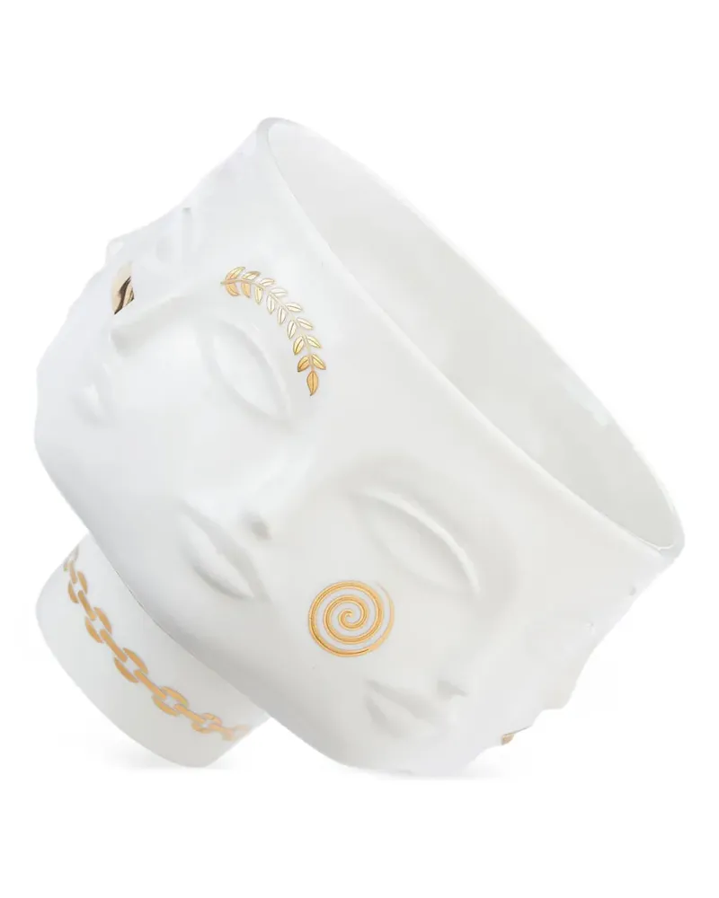 Jonathan Adler Skulpturale Schale mit Gesichtsdesign - Weiß Weiß