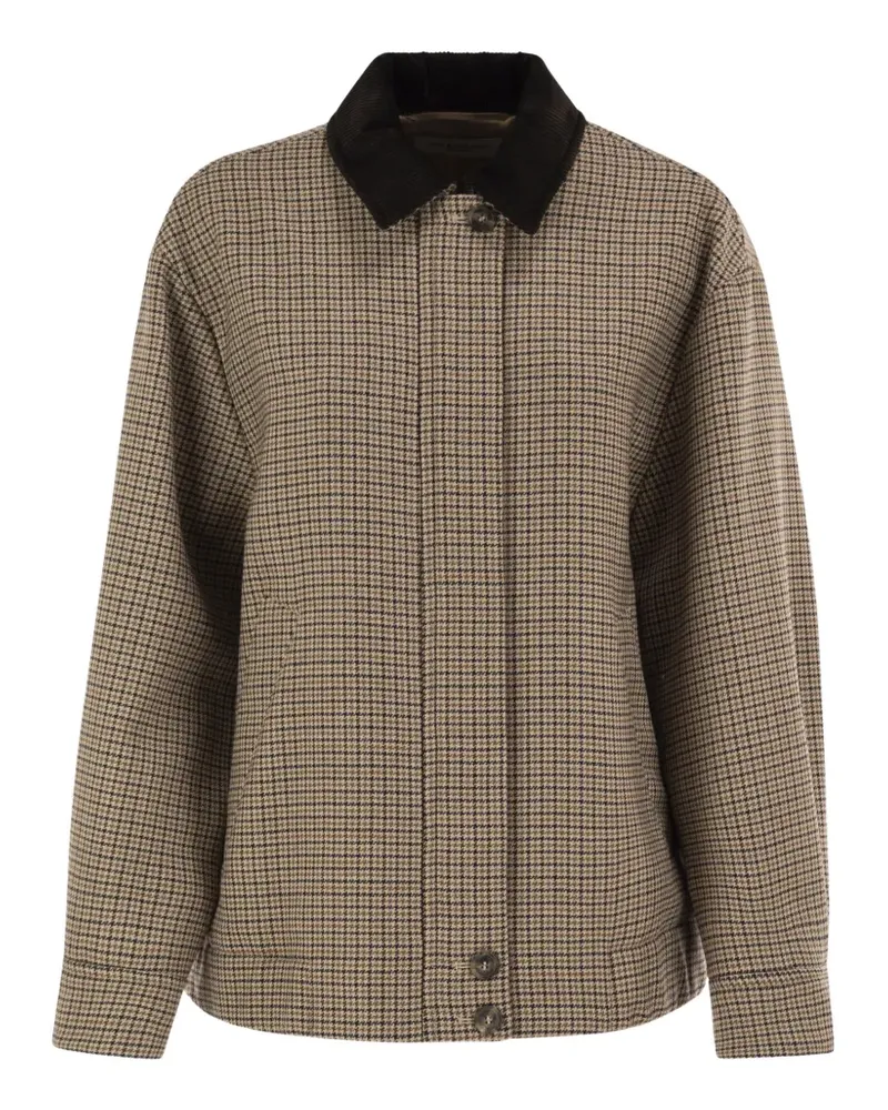 Max Mara Jacke mit Hahnentrittmuster - Braun Braun