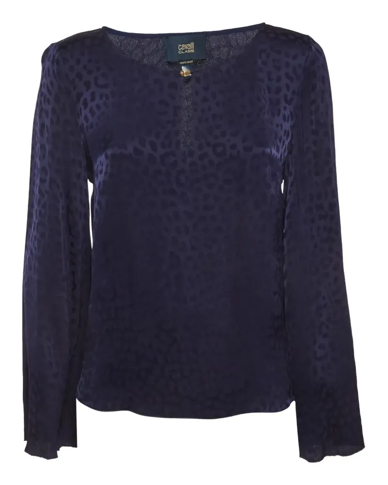 Roberto Cavalli animal-pattern crepe top - Blau Blau