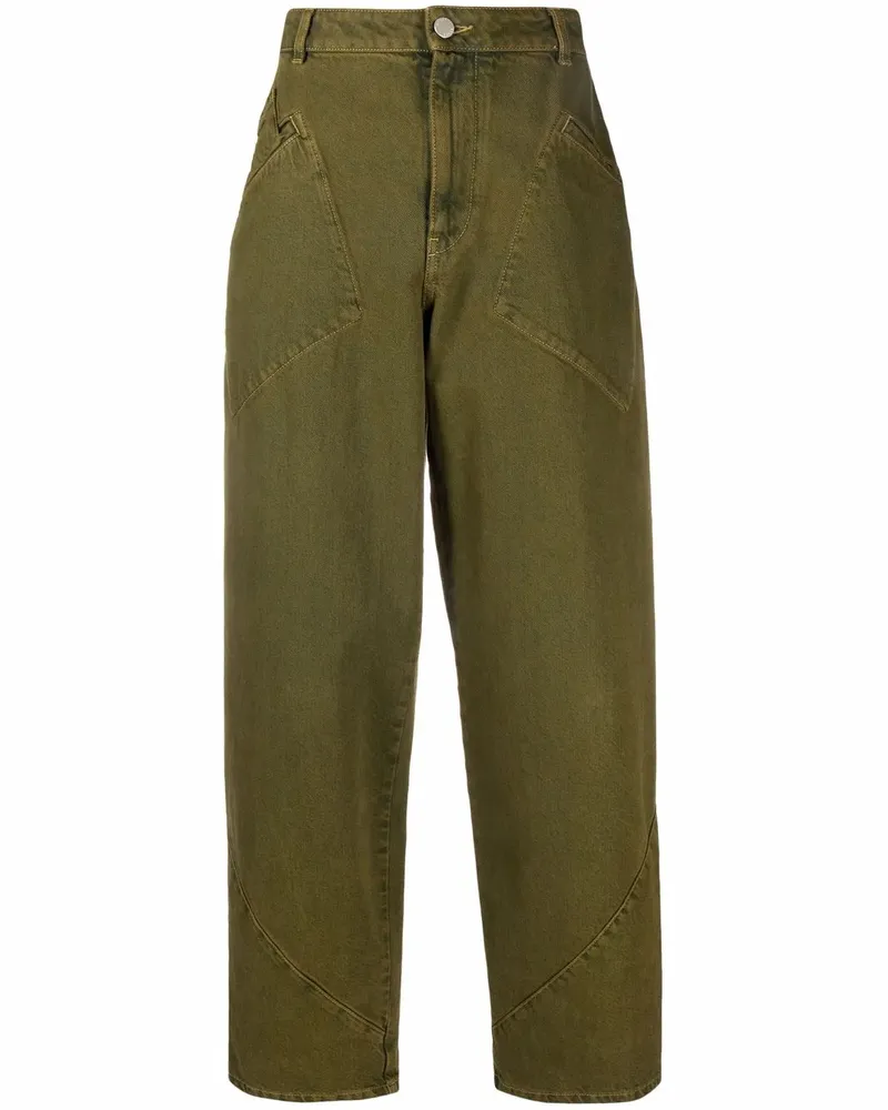 Alberta Ferretti Jeans im Deconstructed-Look - Grün Grün