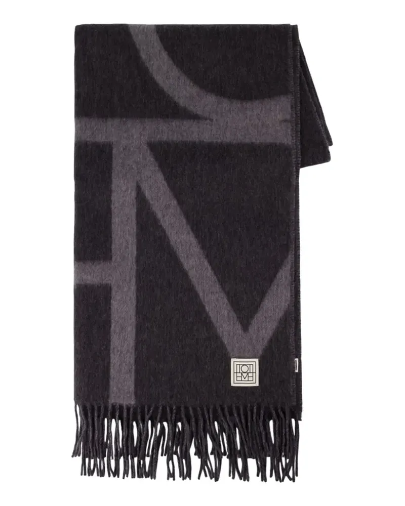 Totême Schal mit Monogramm - Grau Grau