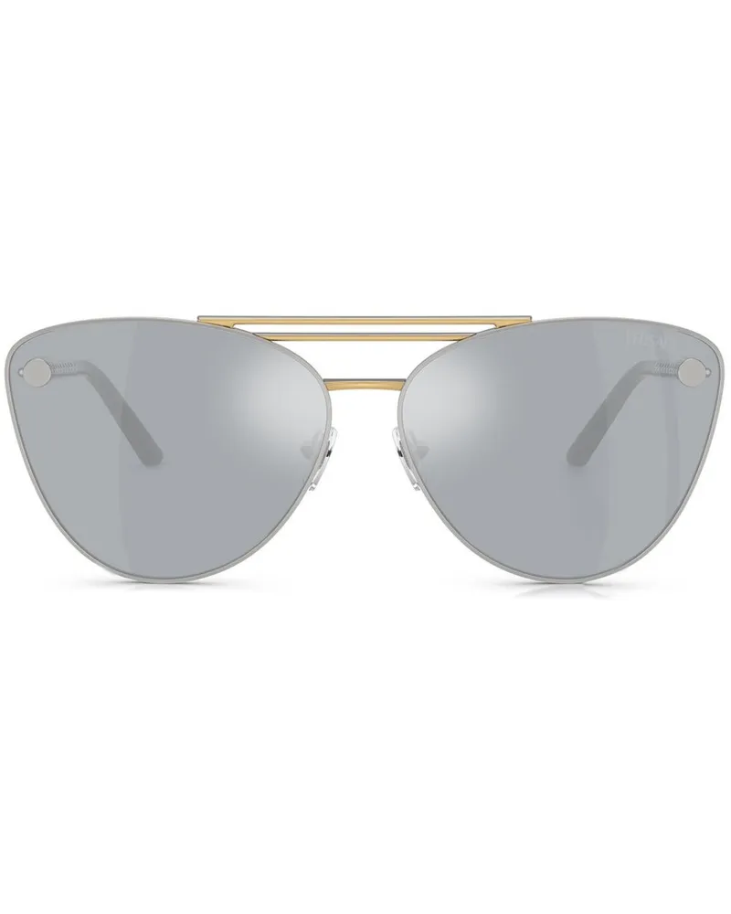 Versace Sonnenbrille mit Cat-Eye-Gestell - Silber Silber