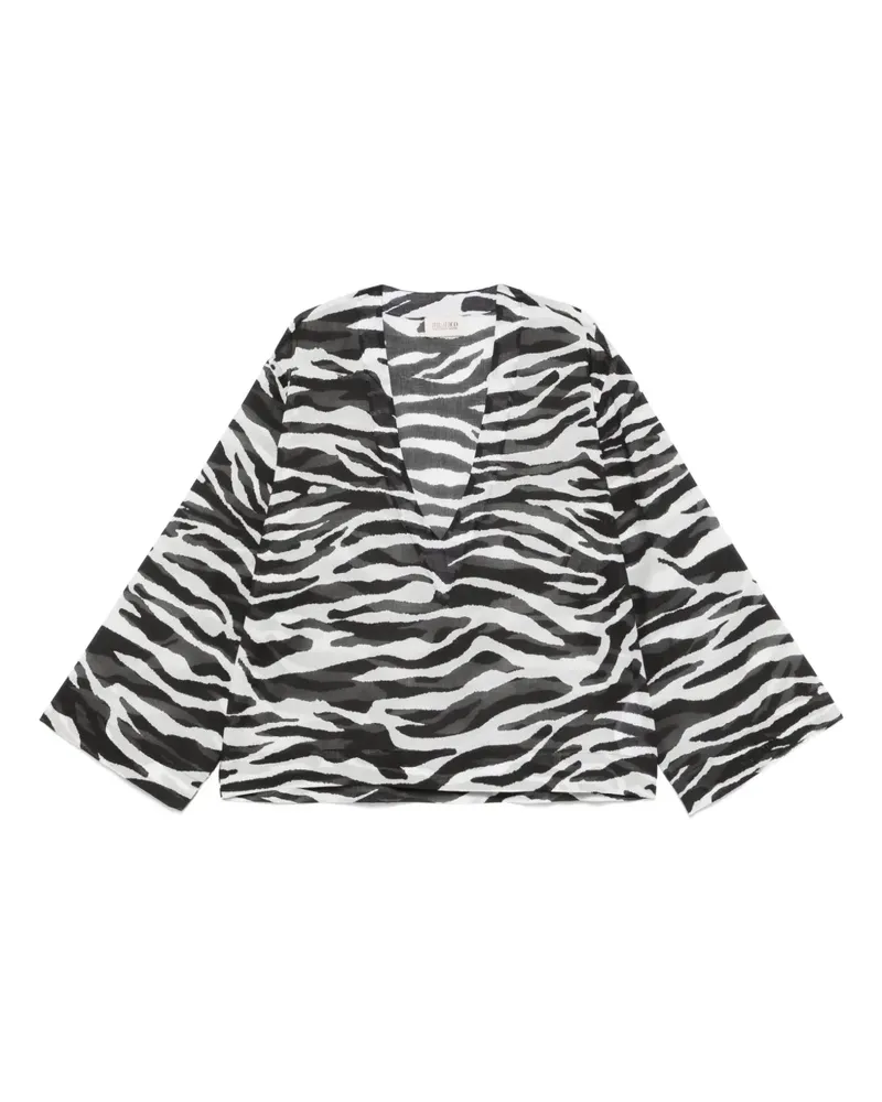 ATTICO Bluse mit Zebra-Print - Weiß Weiß