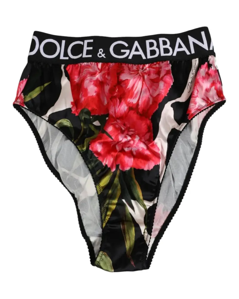 Dolce & Gabbana Slip mit Blumenprint - Schwarz Schwarz