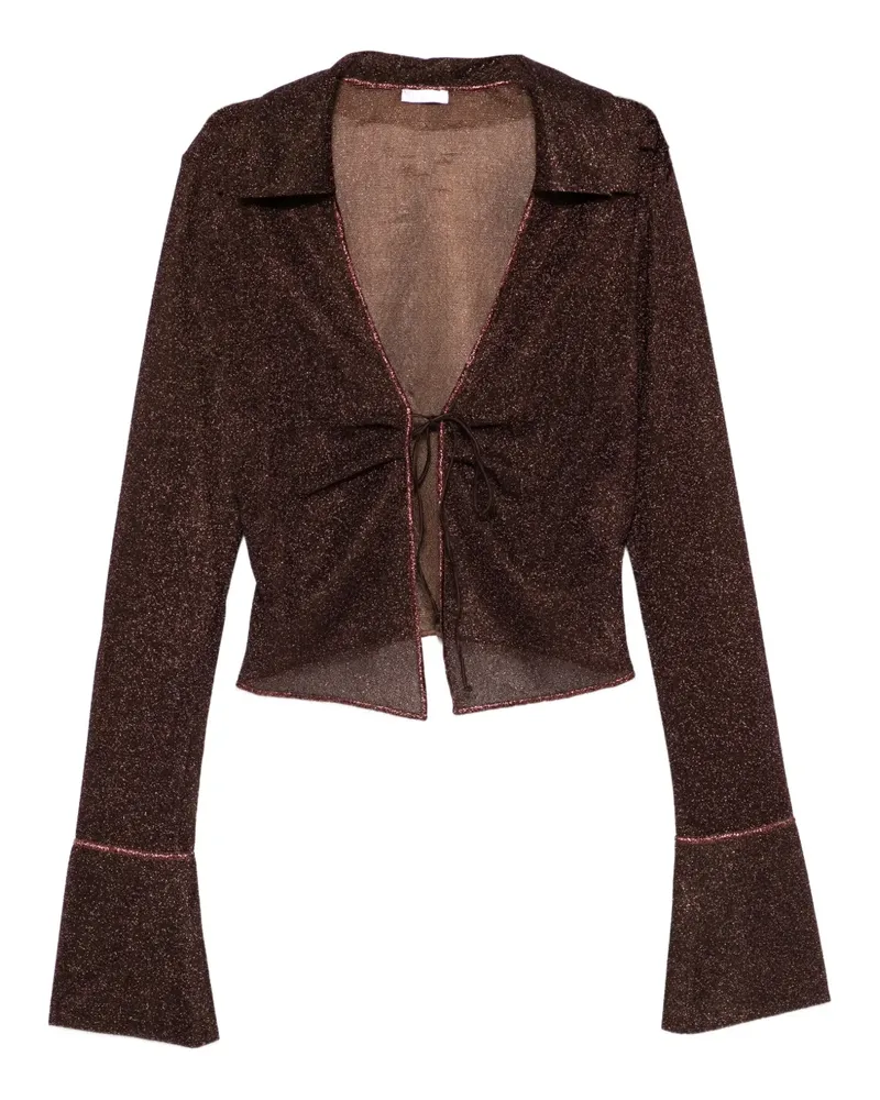 Oséree tie-detail bell-sleeve top - Braun Braun