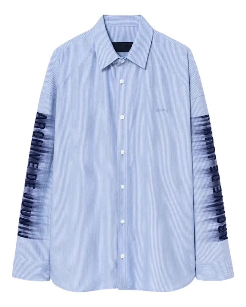 JUUN.J Archive Lettering striped long-sleeve shirt - Blau Blau