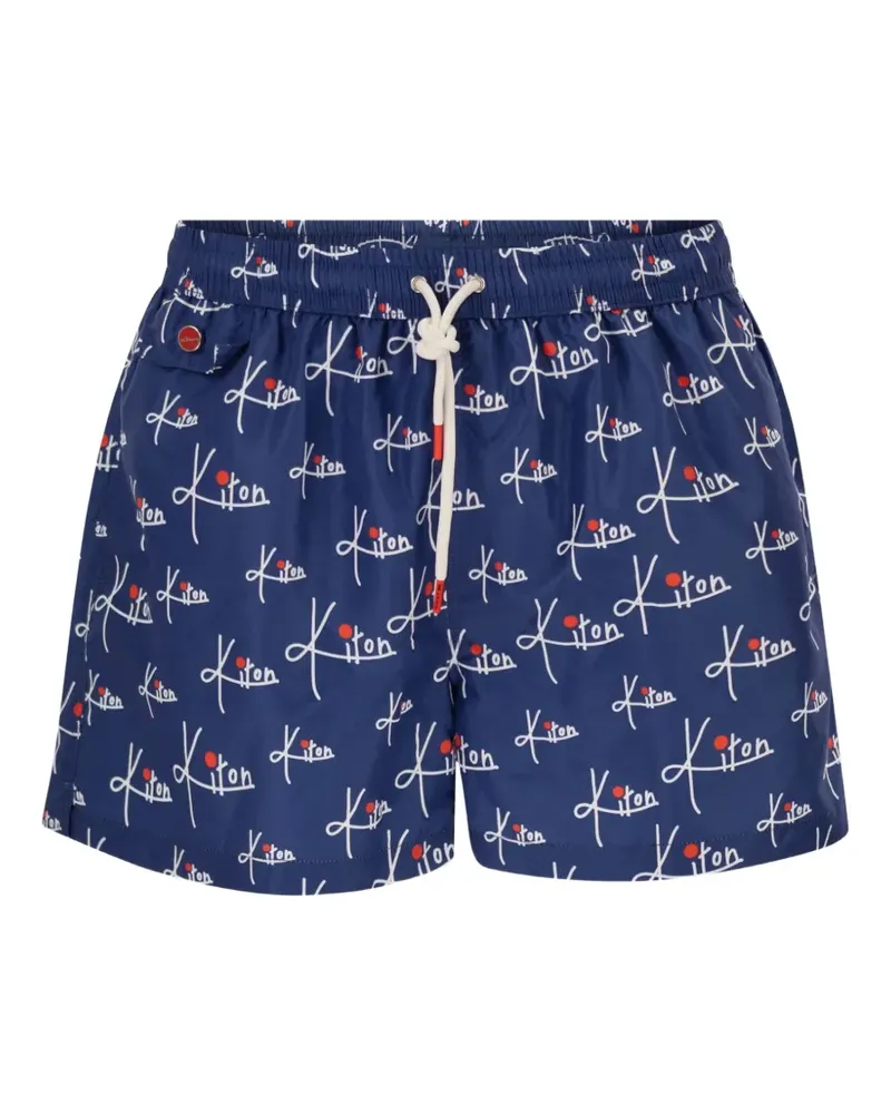 Kiton patterned swim shorts - Blau Blau