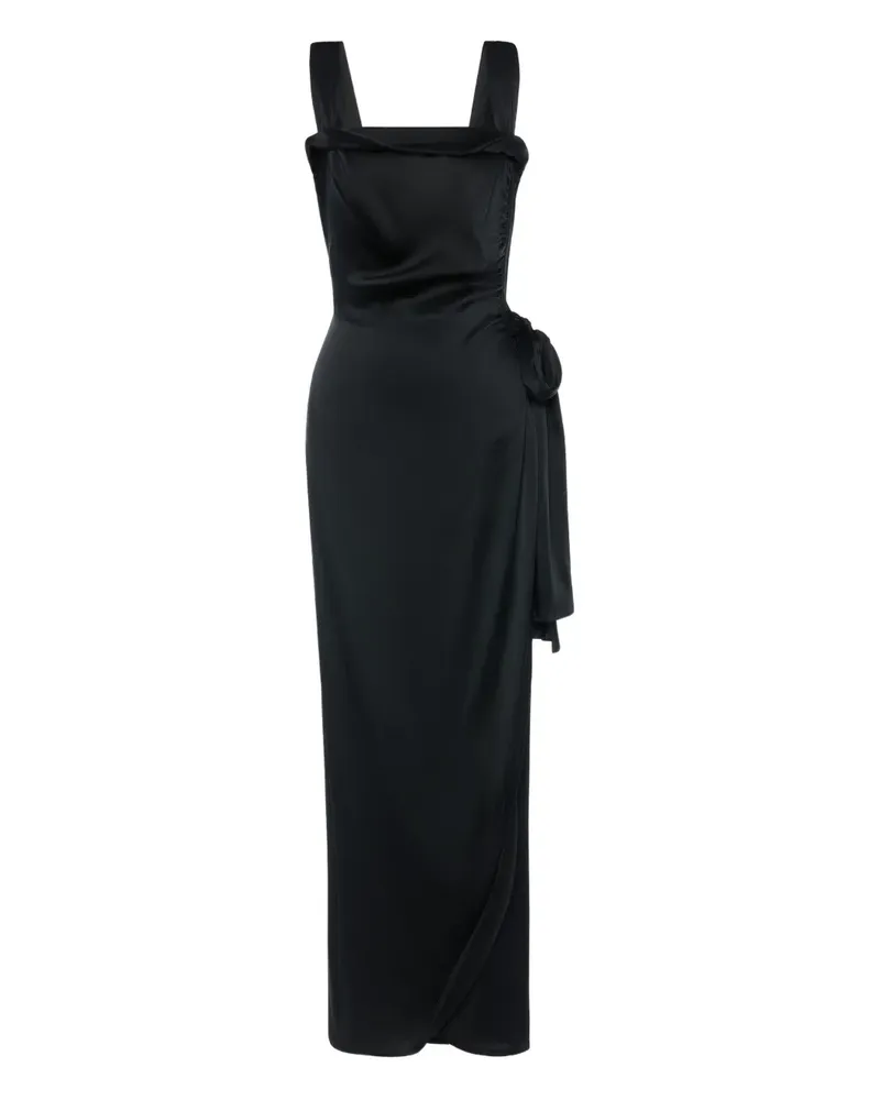 Maison Margiela Robe mit Schleife - Schwarz Schwarz