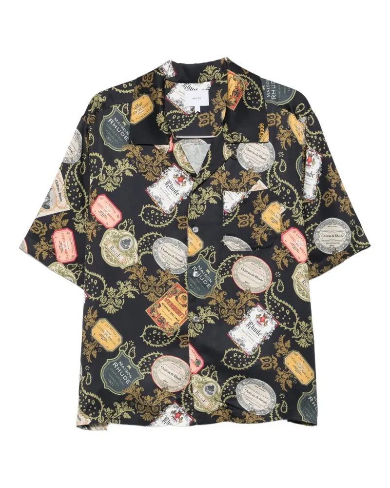 RHUDE graphic-print short-sleeve shirt - Schwarz Schwarz