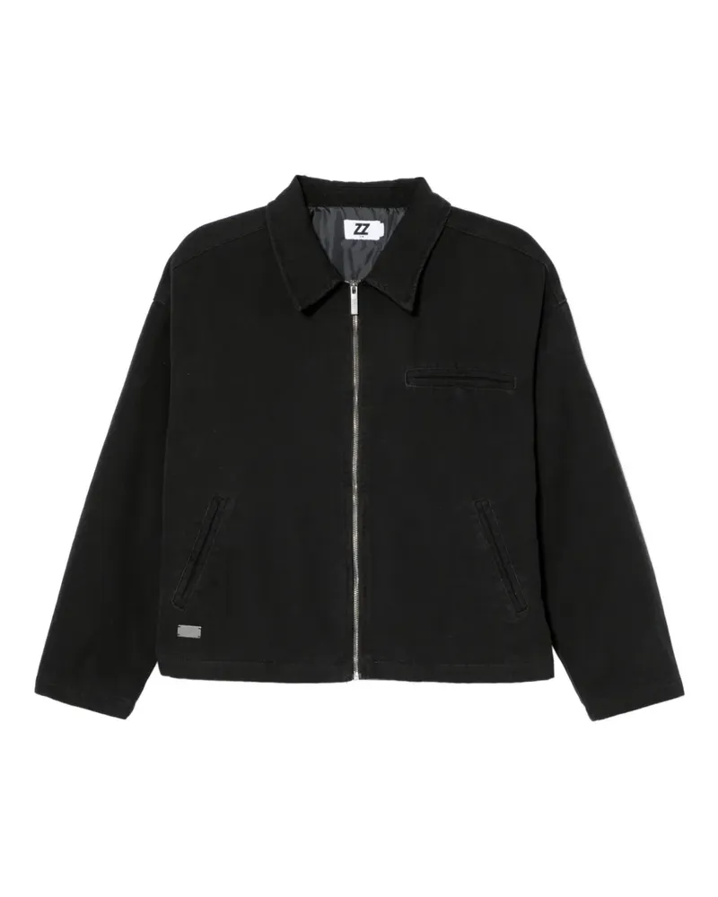 Izzue Jacke mit Logo-Schild - Schwarz Schwarz