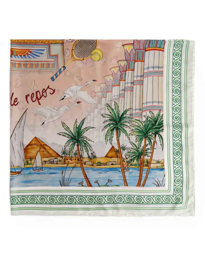 Casablanca Paris graphic-print silk scarf - Rosa Rosa
