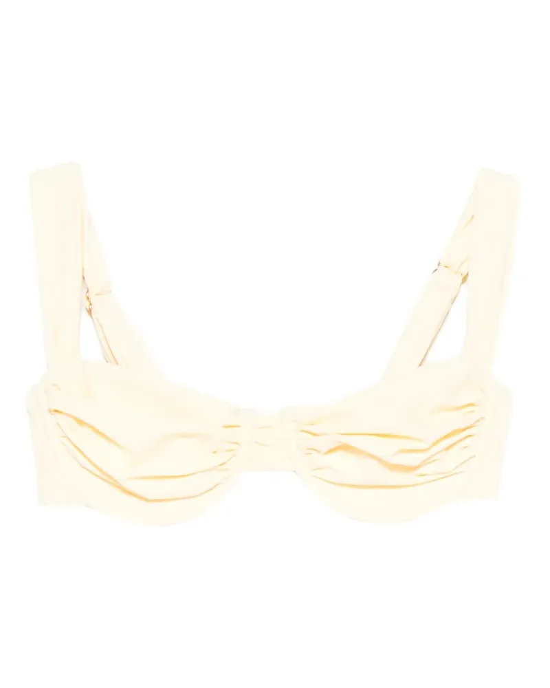 Faithfull The Brand Sol gathered bikini top - Nude Nude
