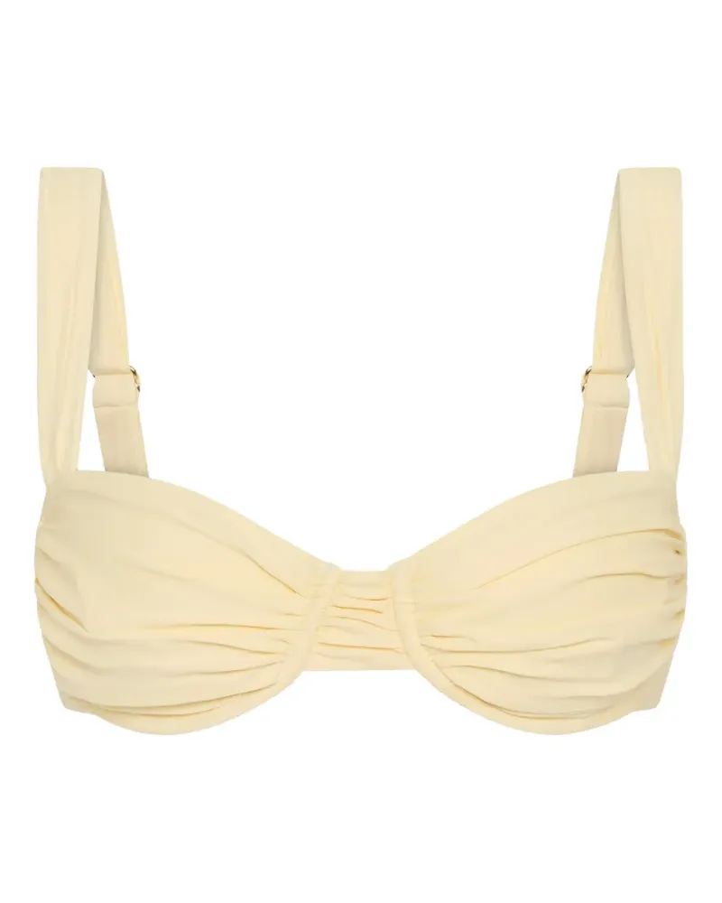 Faithfull The Brand Gerafftes Sol Bikinioberteil - Gelb Gelb