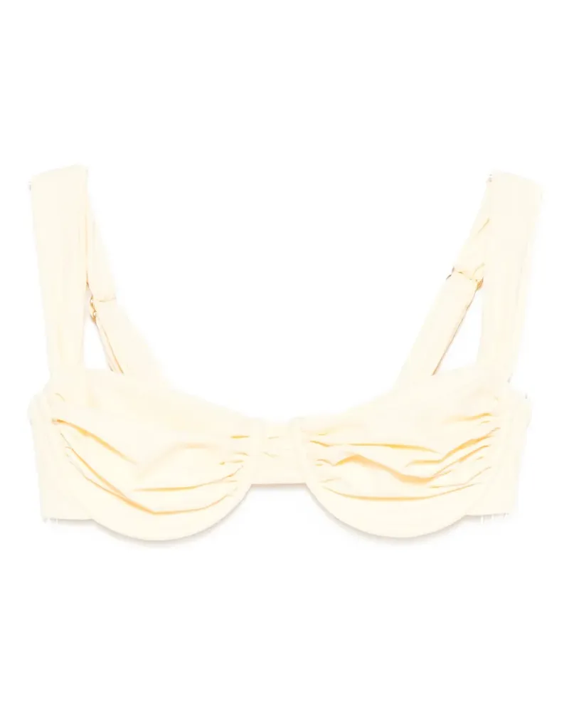 Faithfull The Brand Gerafftes Sol Bikinioberteil - Gelb Gelb