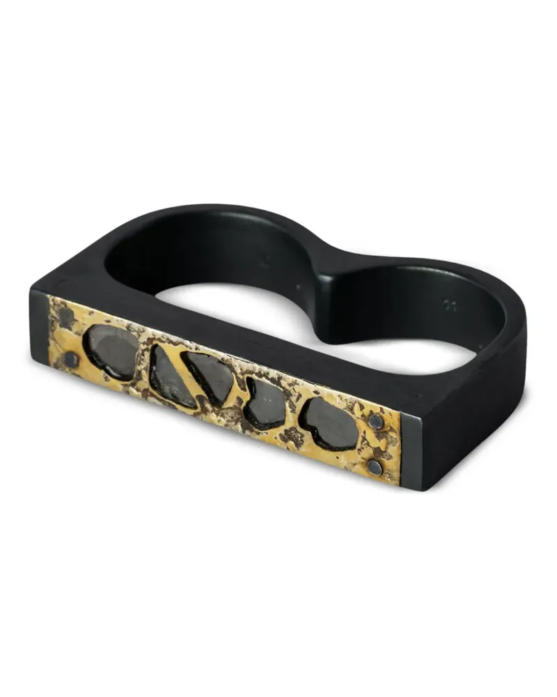 Parts Of Four Plate Double Fuse Ring mit Diamant - Schwarz Schwarz