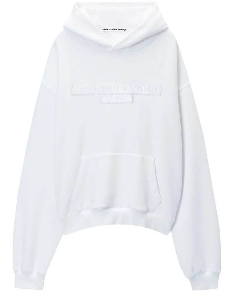 Alexander Wang Hoodie mit Distressed-Logo - Weiß Weiß