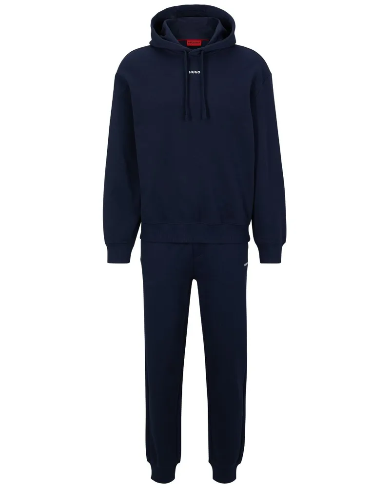 HUGO BOSS Hoodie mit Logo-Print - Blau Blau