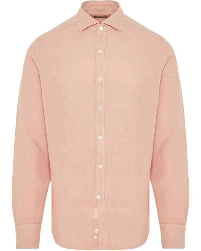 Canali Hemd aus Leinen - Rosa Rosa