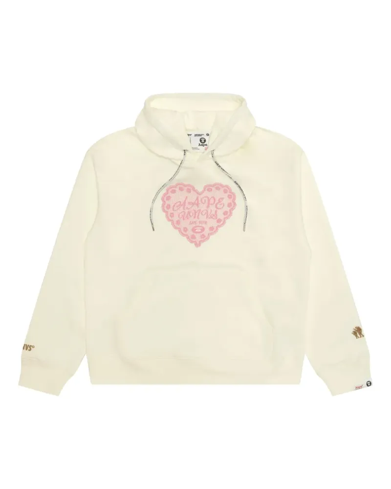 BAPE Hoodie mit Herz-Print - Nude Nude