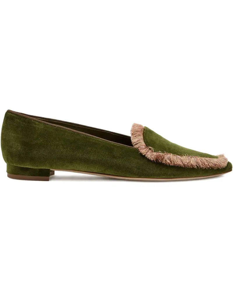 Manolo Blahnik Agofran fringed loafers - Grün Grün