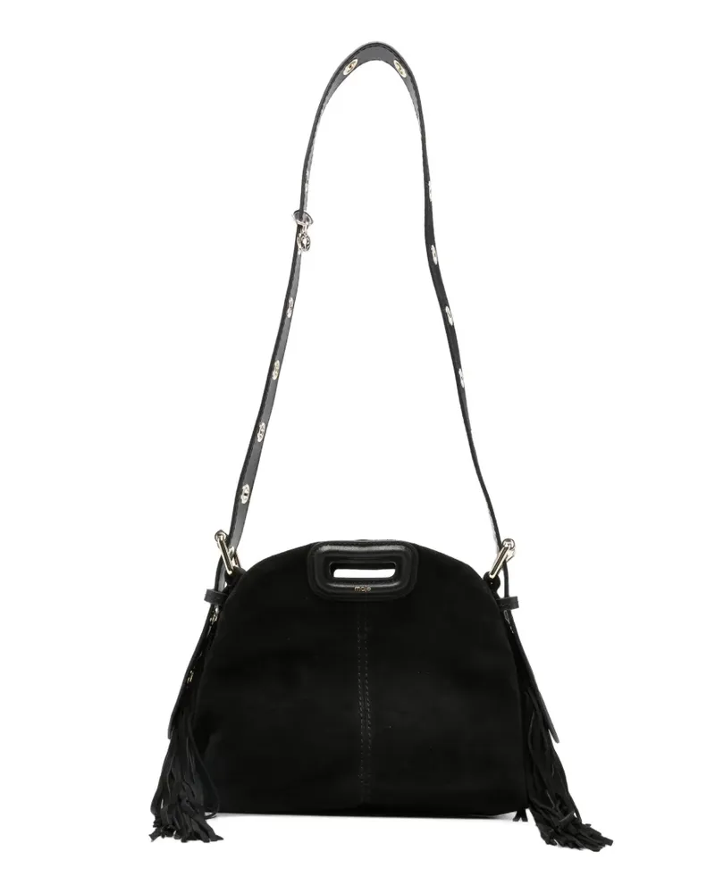 Maje Schultertasche mit Fransen - Schwarz Schwarz